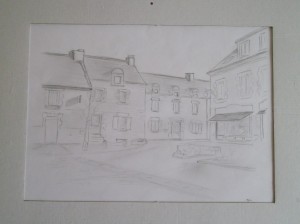 au crayon d'après photo, commune de Sérent (Morbihan)